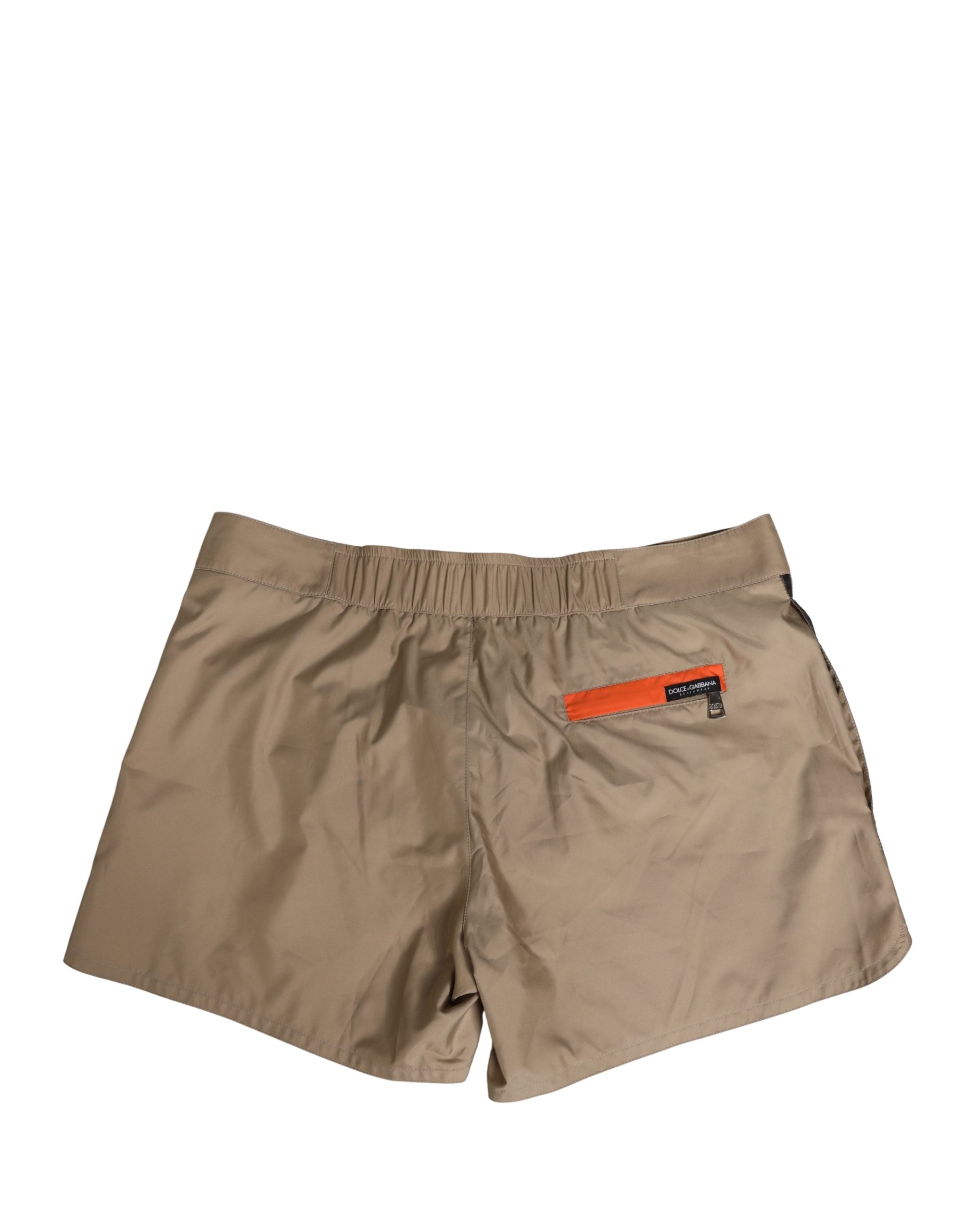 Dolce & Gabbana Brown Cotton Blend Mid Length Boxer Underwear