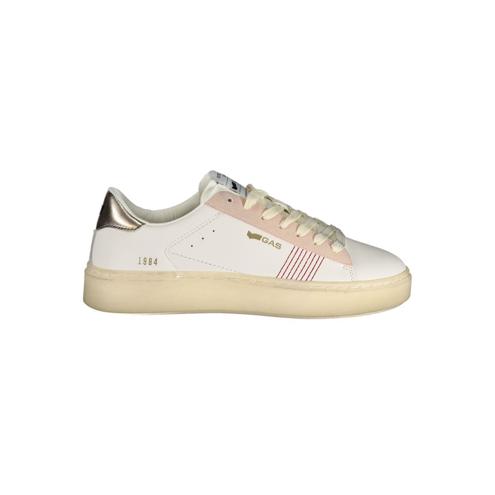 Gas White Polyester Athletic Sneakers