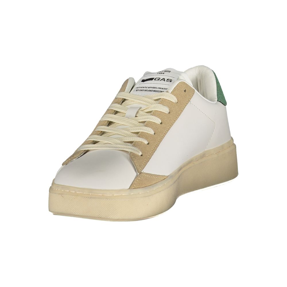 Gas White Polyester Athletic Sneakers