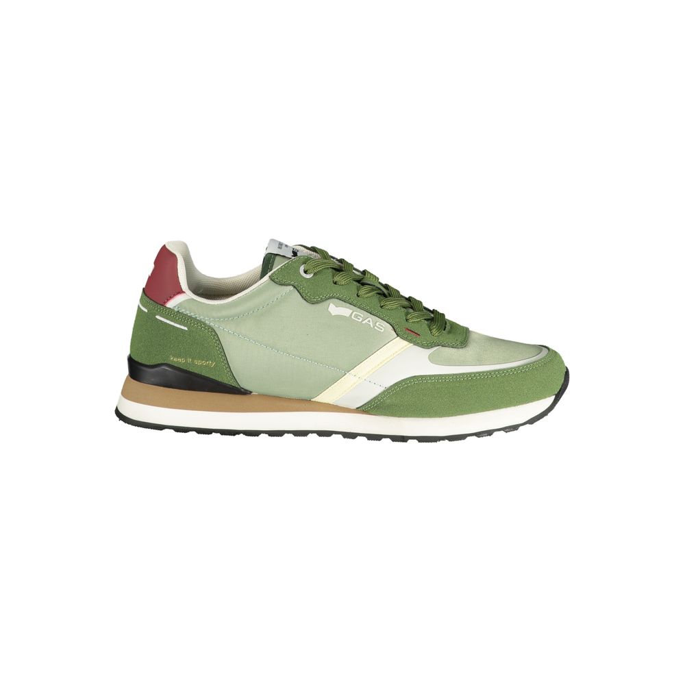 Gas Green Polyester Athletic Sneakers