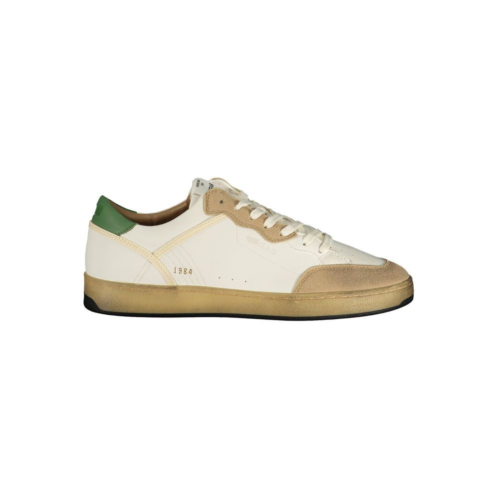 Gas White Polyester Athletic Sneakers