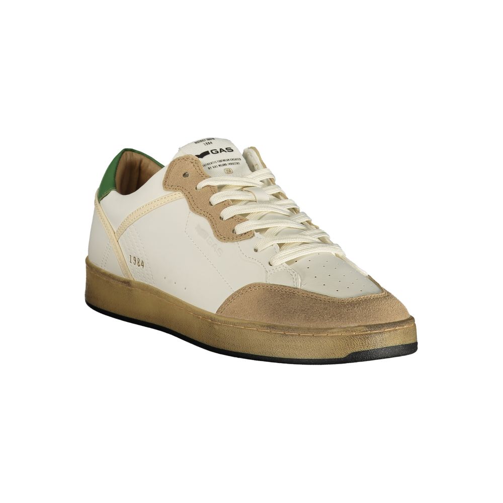 Gas White Polyester Athletic Sneakers