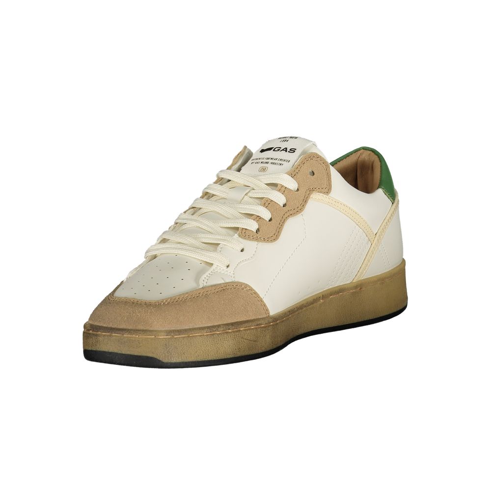 Gas White Polyester Athletic Sneakers