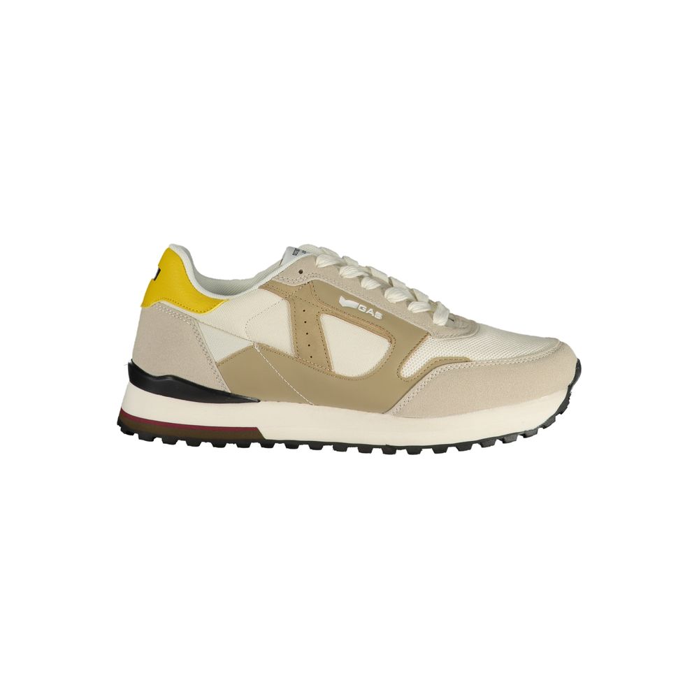 Gas White Polyester Athletic Sneakers