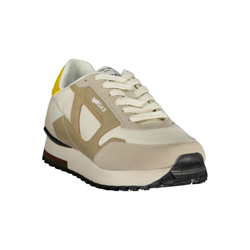 Gas White Polyester Athletic Sneakers