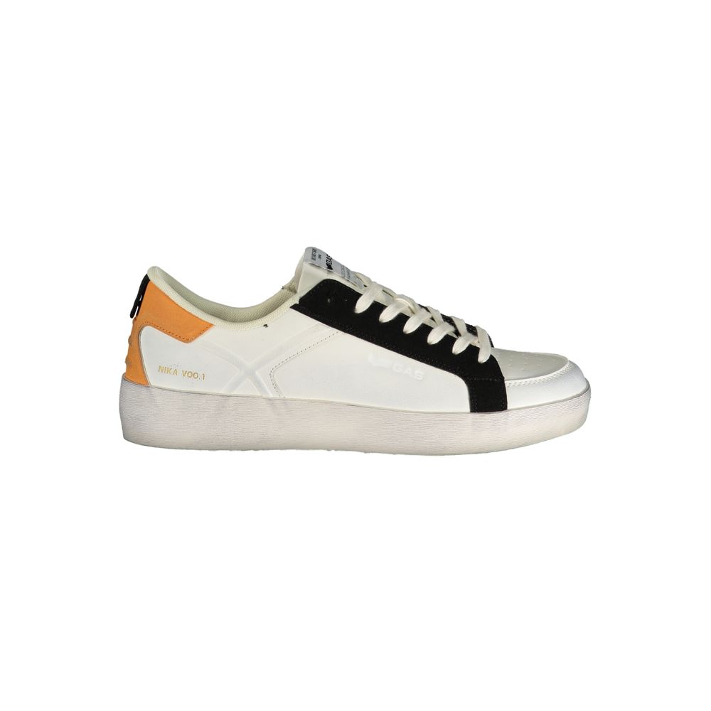 Gas White Polyester Athletic Sneakers