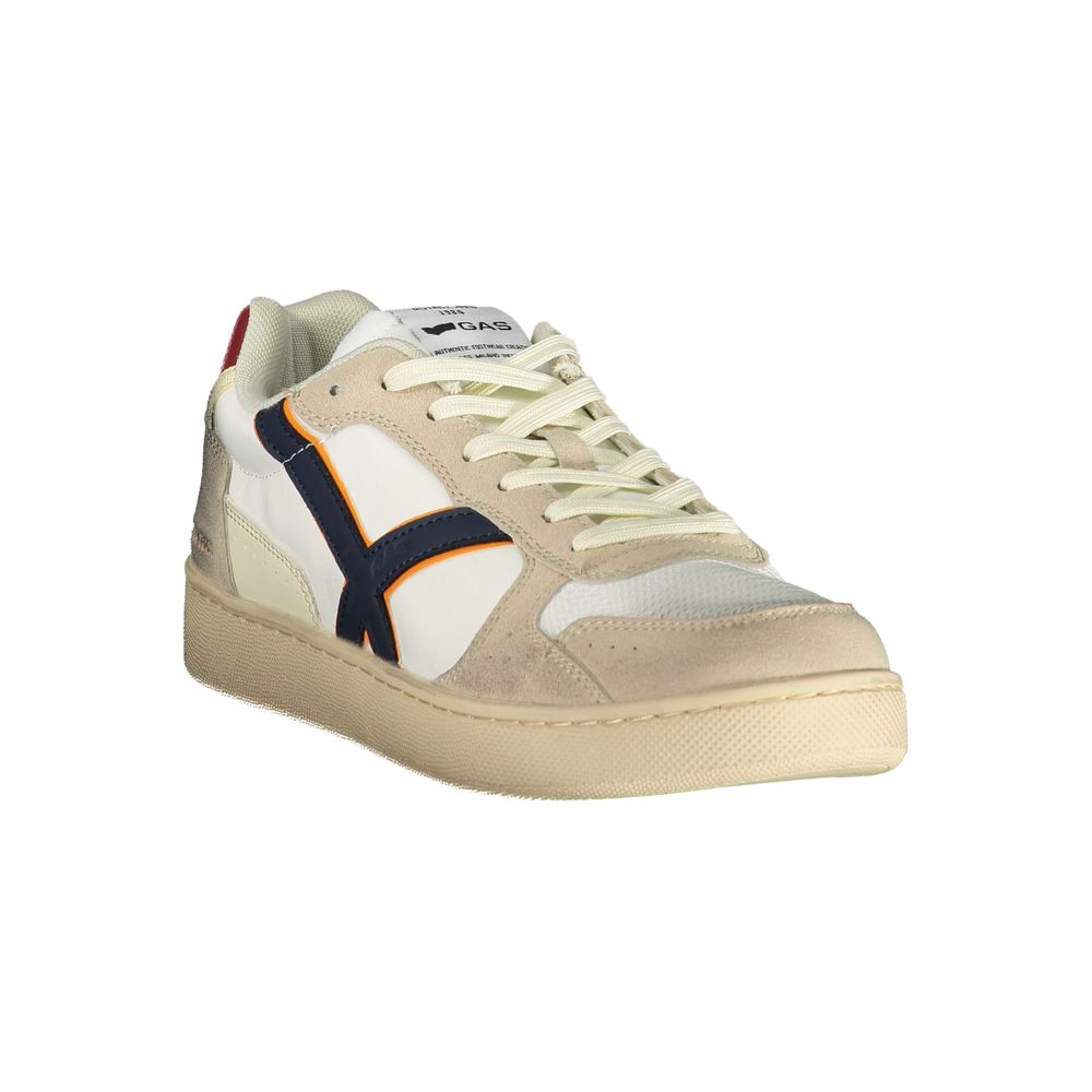 Gas White Polyester Athletic Sneakers
