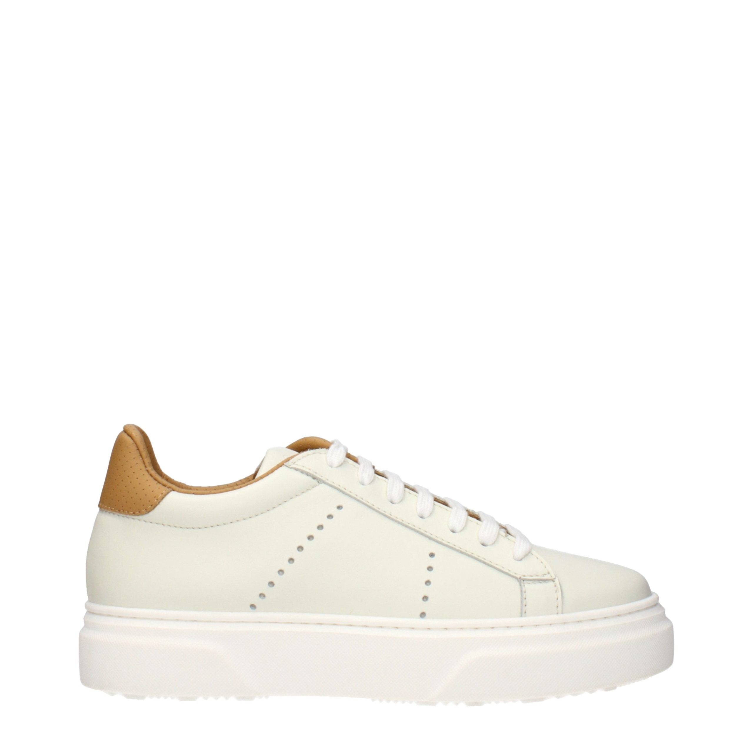 Eleventy Beige Leather Low Top Sneakers