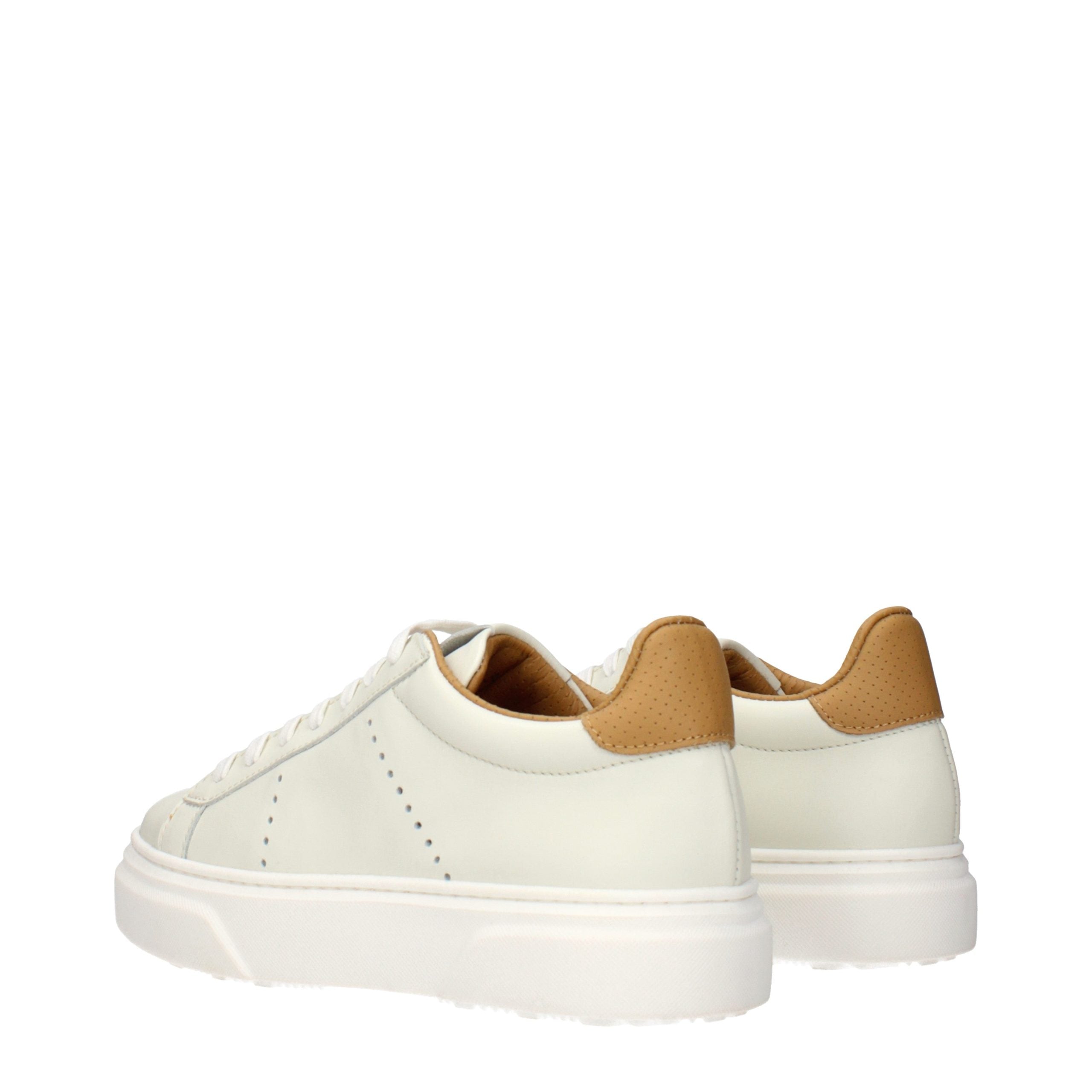 Eleventy Beige Leather Low Top Sneakers
