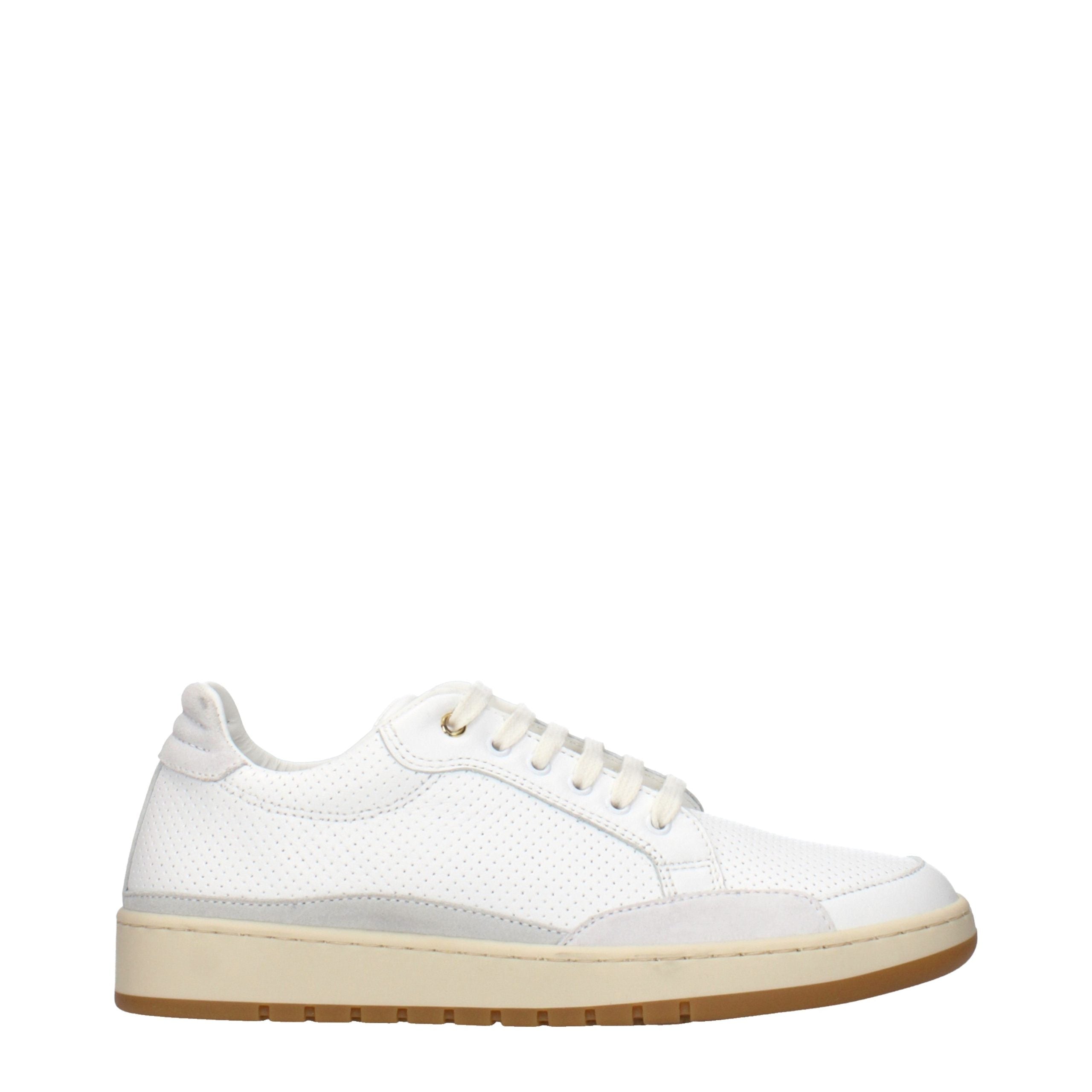 Eleventy White Leather Sneakers