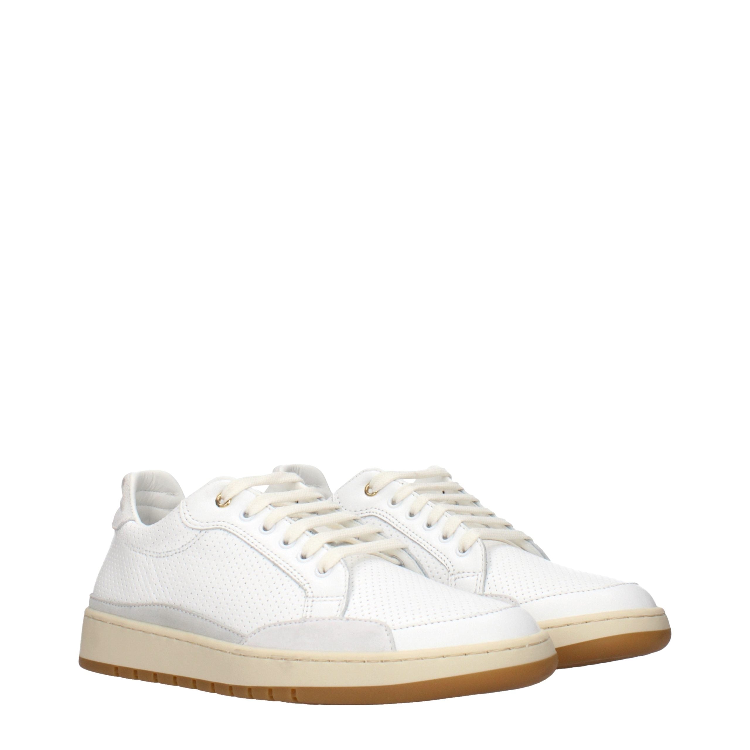 Eleventy White Leather Sneakers