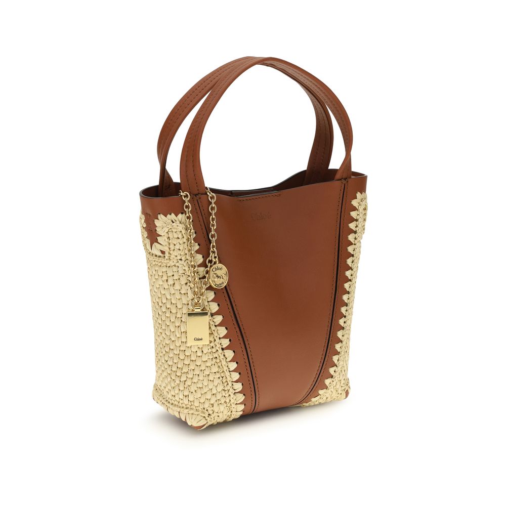 Chloé Beige Raffia Shoulder Bag