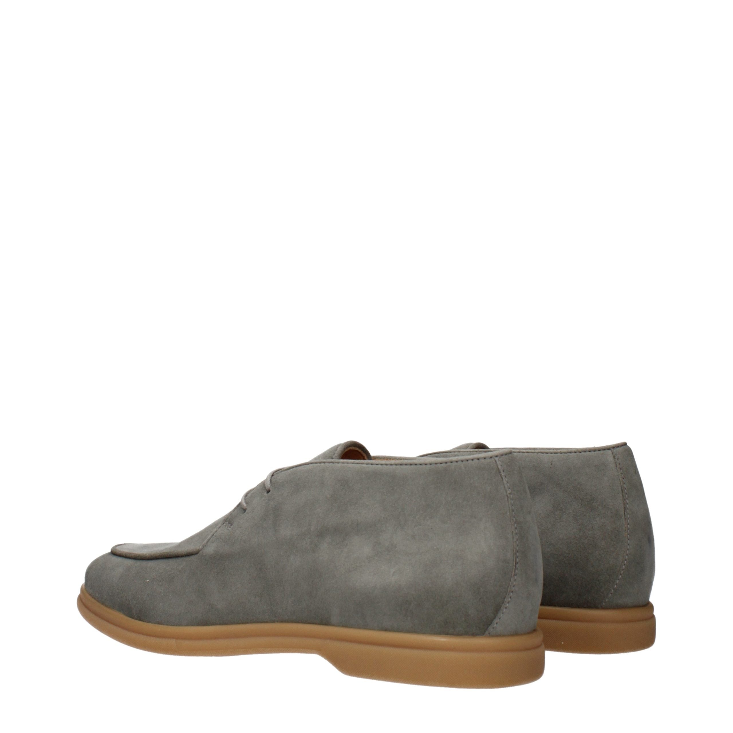 Eleventy Green Leather Lace-Up Boots