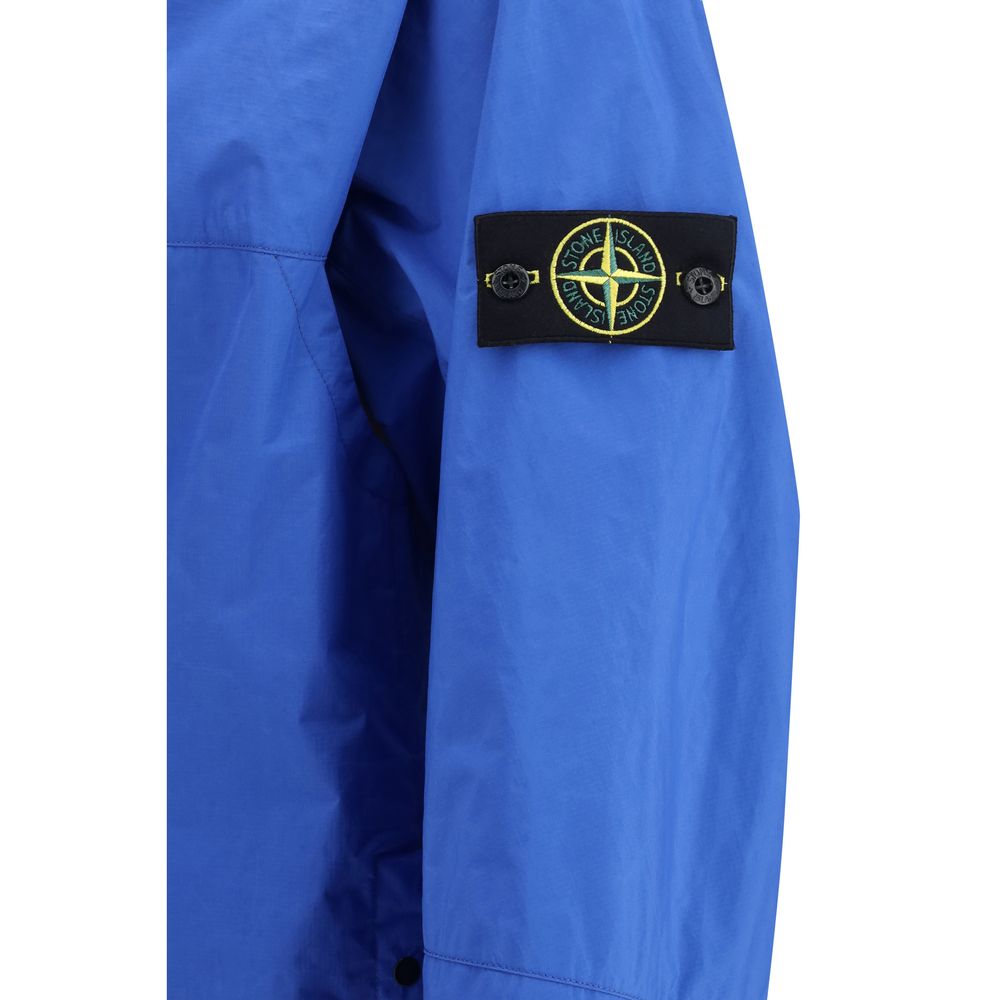 Stone Island Blue Polyester Coat