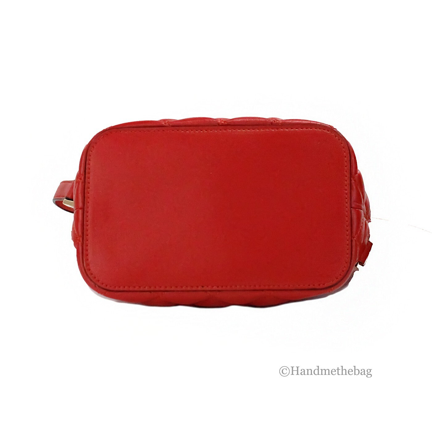 Versace Red Quilted Leather Drawstring Shoulder Bag Bucket Crossbody Handbag
