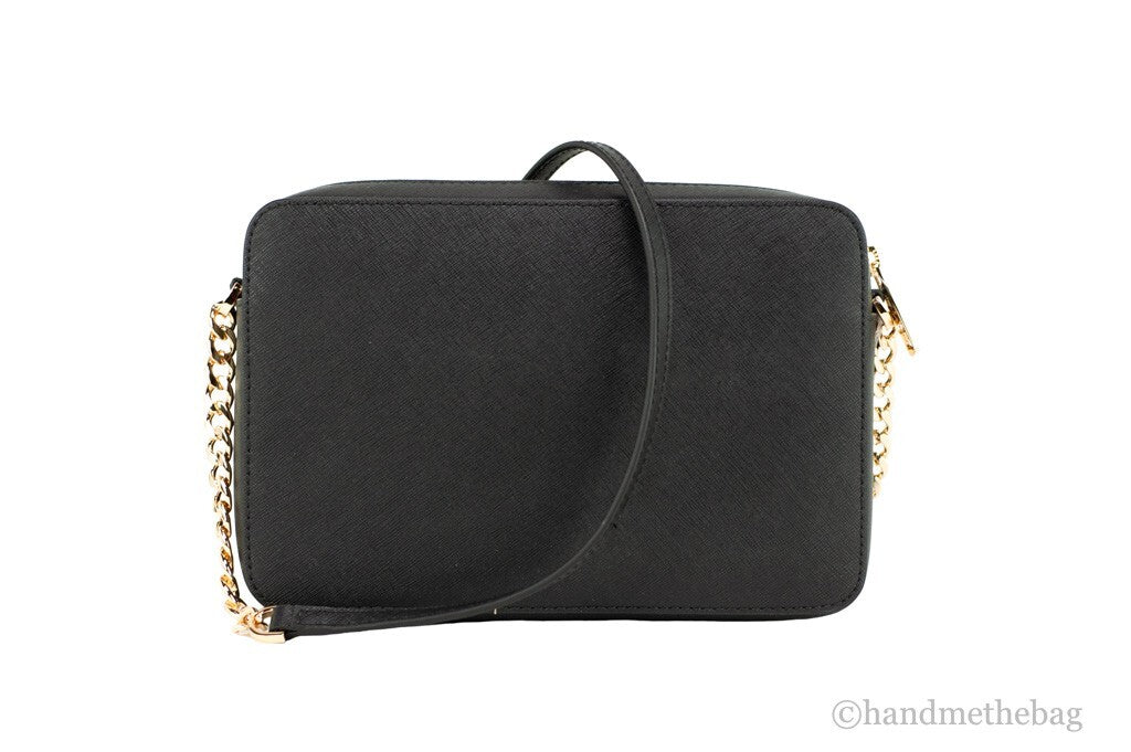 Michael Kors Women'S Top Zip Closure Saffiano Leather Crossbody Bag, Black