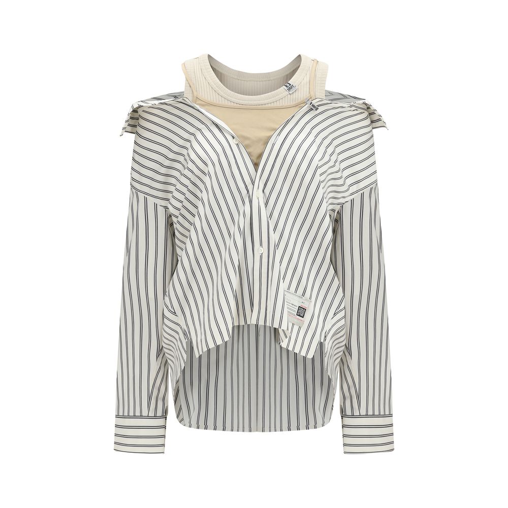 Maison Mihara Yasuhiro White Cotton Pattern Shirt