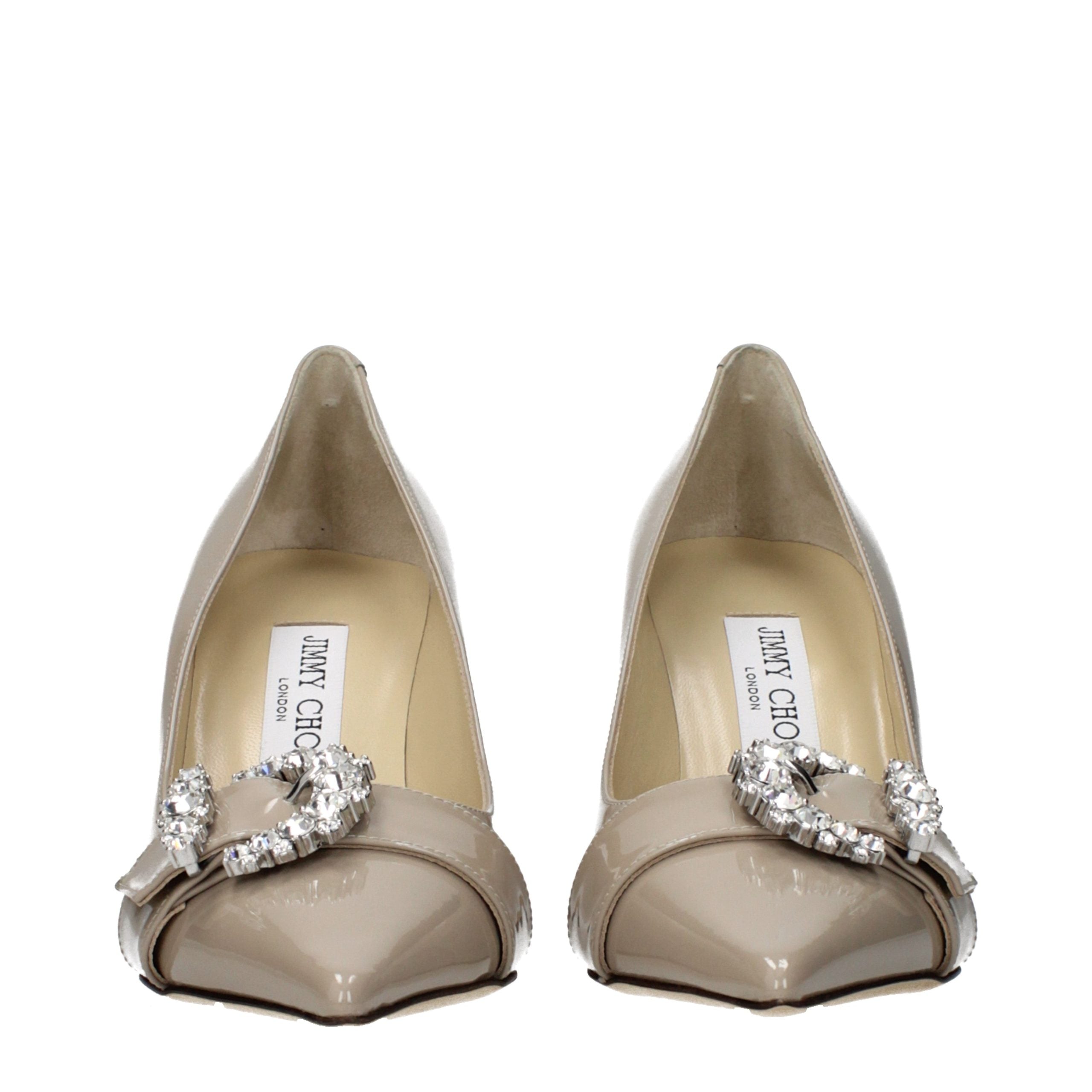 Jimmy Choo Gray Leather High Heel Pumps