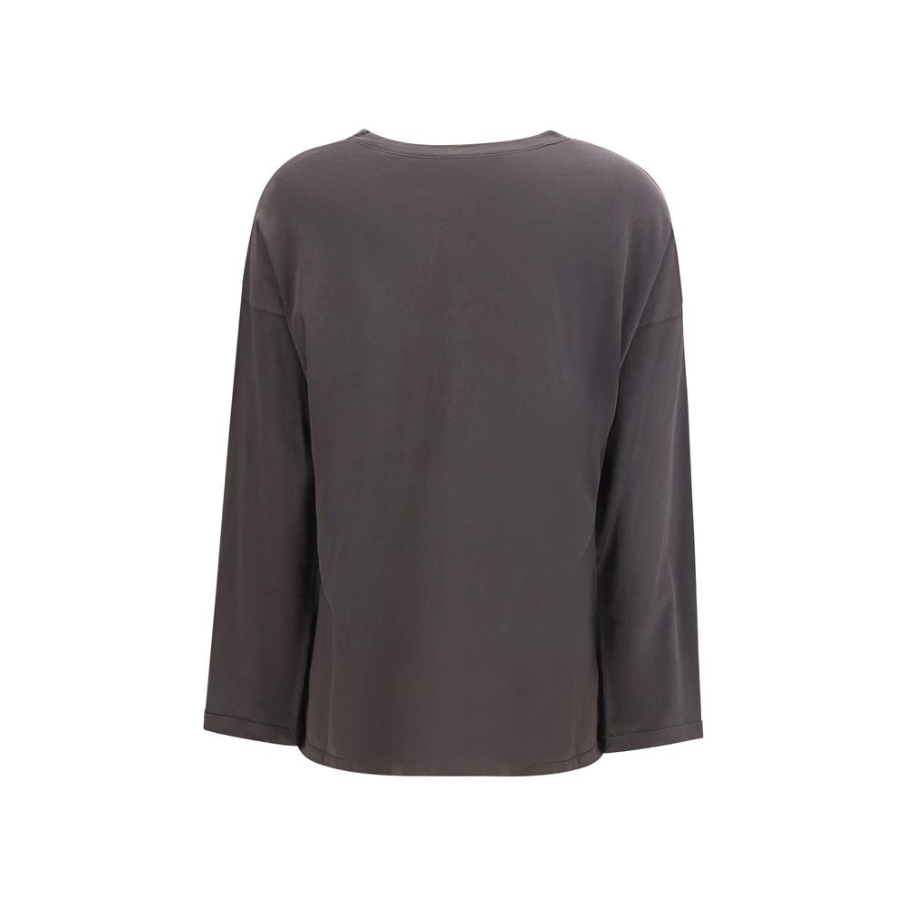 The Row Brown Cotton Long Sleeve T-Shirt