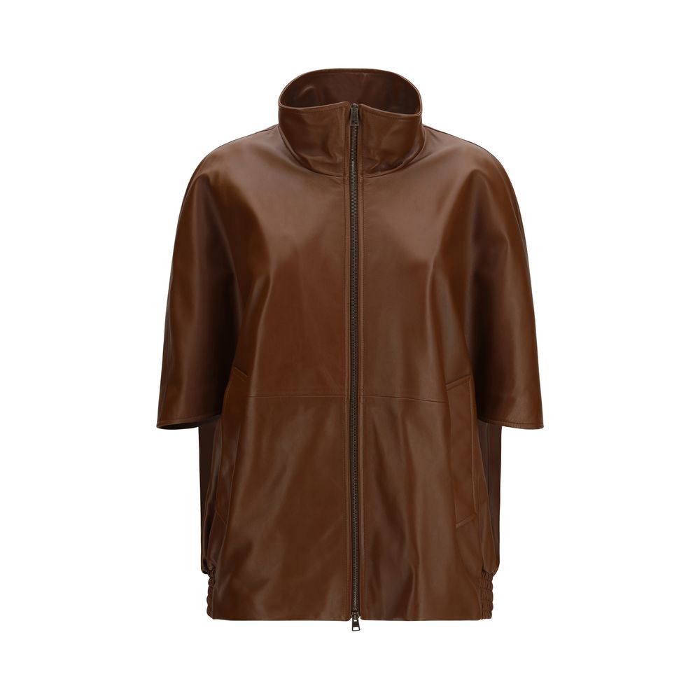 Balenciaga Brown Lamb Leather Bomber