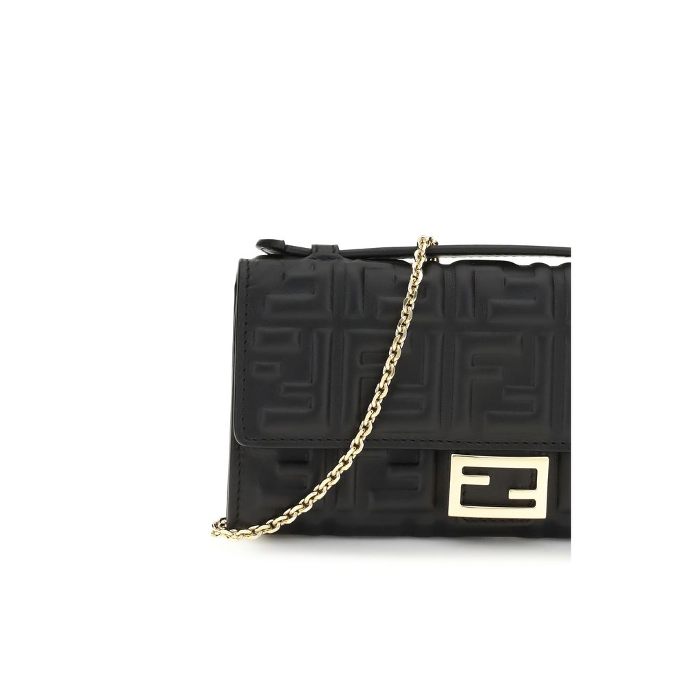 Fendi Black Lamb Ovis Aries Aries Shoulder Bag