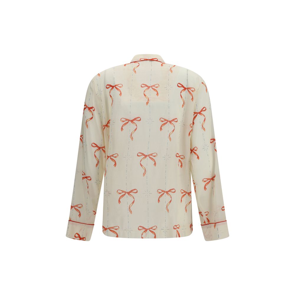 Forte_Forte Beige Cotton Pattern Shirt
