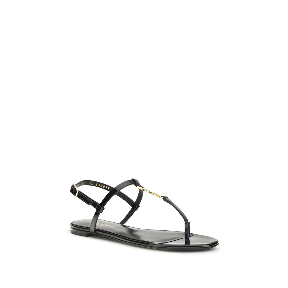 Saint Laurent Black Calf Leather Bos Taurus Ballet Flats