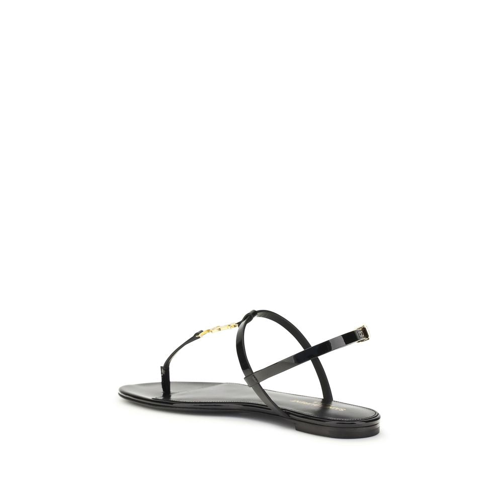 Saint Laurent Black Calf Leather Bos Taurus Ballet Flats
