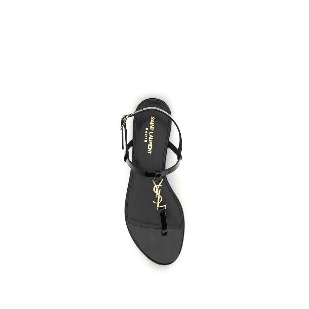 Saint Laurent Black Calf Leather Bos Taurus Ballet Flats