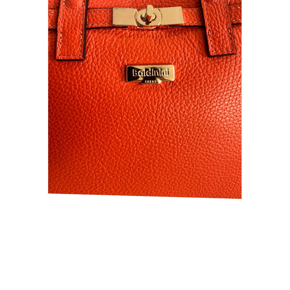 Baldinini Trend Orange Cowhide Shoulder Bag