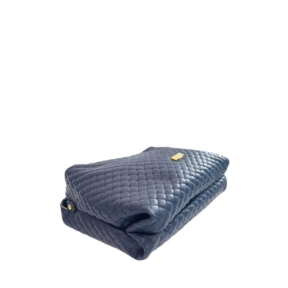 Baldinini Trend Blue Cowhide Shoulder Bag
