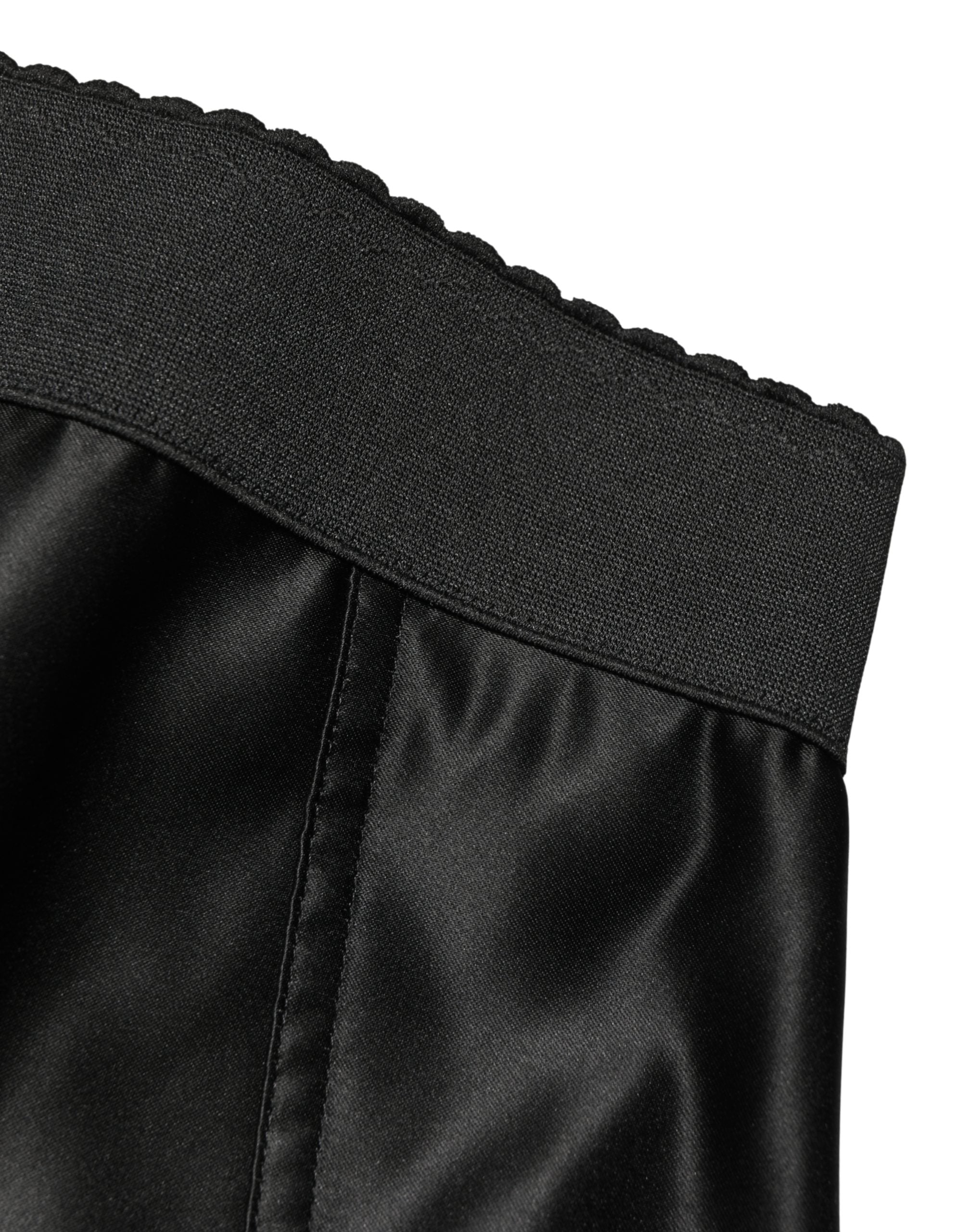 Dolce & Gabbana Black Silk Blend High Waist Girdle Panty Underwear