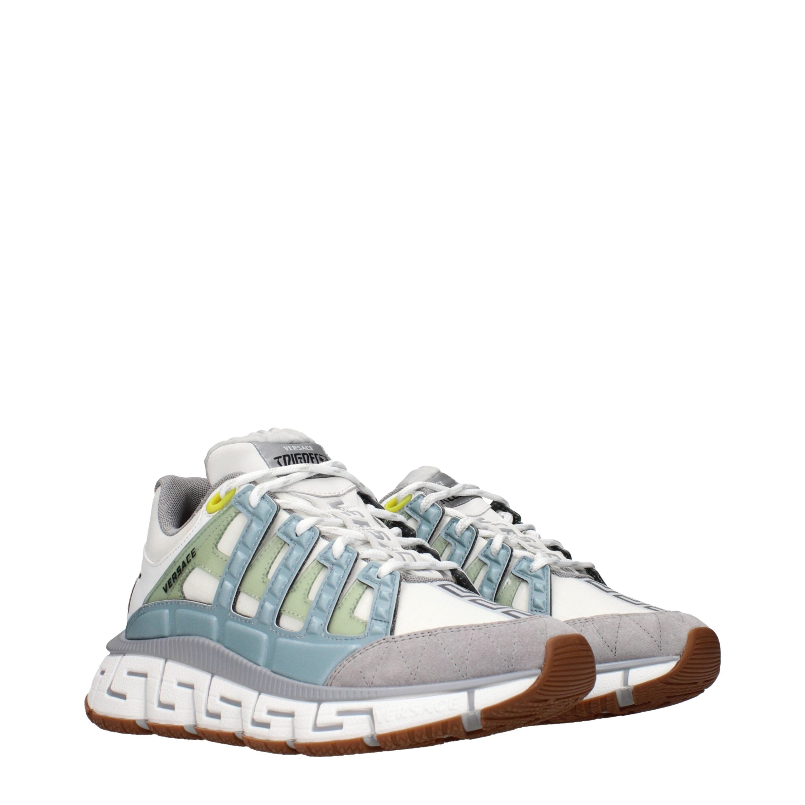 Versace Gray Fabric Athletic Sneakers