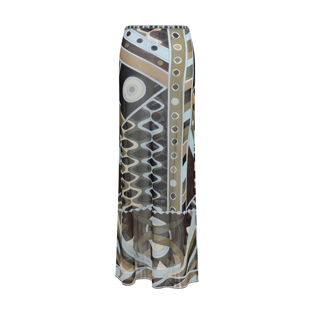 Emilio Pucci Bicolor Polyamide Long Skirt