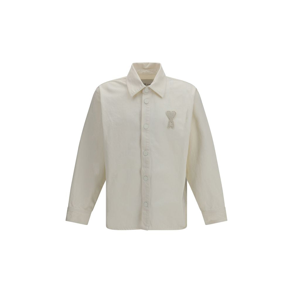 Ami Paris Beige Cotton Denim Jacket