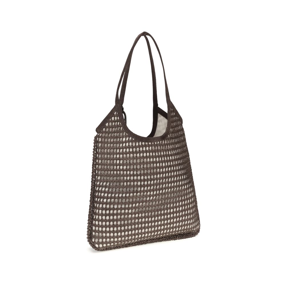 Miu Miu Brown Cotton Shoulder Bag