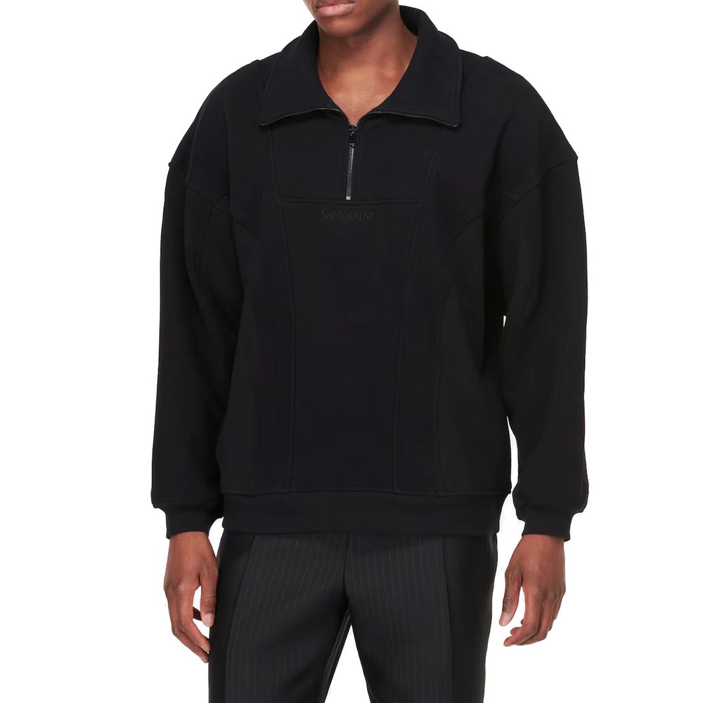 Saint Laurent Black Cotton Sweatshirt