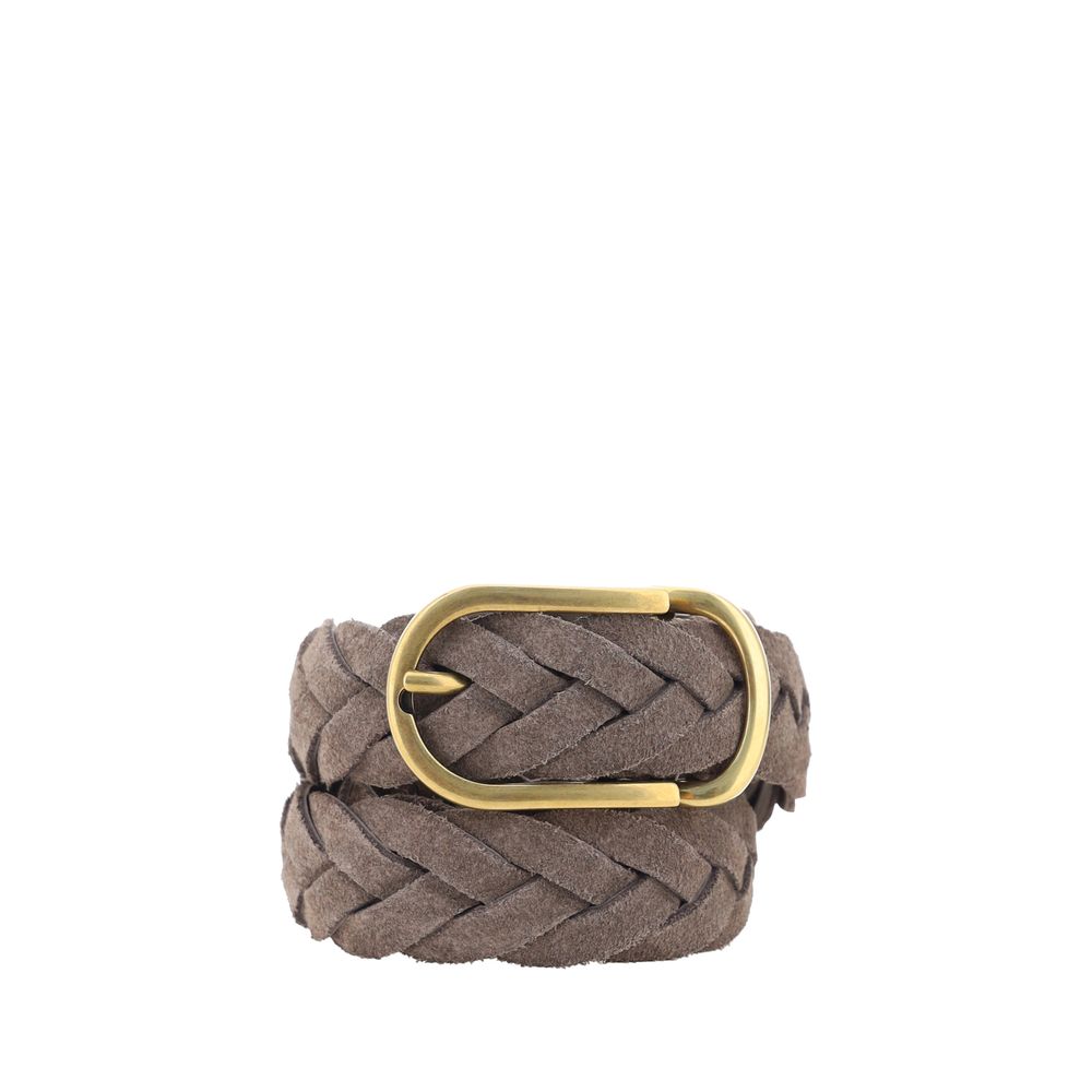 Brunello Cucinelli Brown Calf Leather Bos Taurus Belt