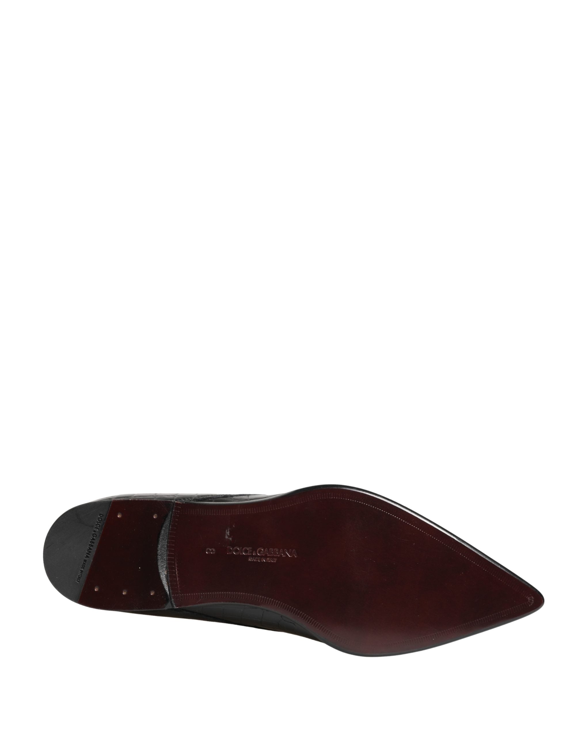 Dolce & Gabbana Black Exotic Leather Derby Men Dress Shoes