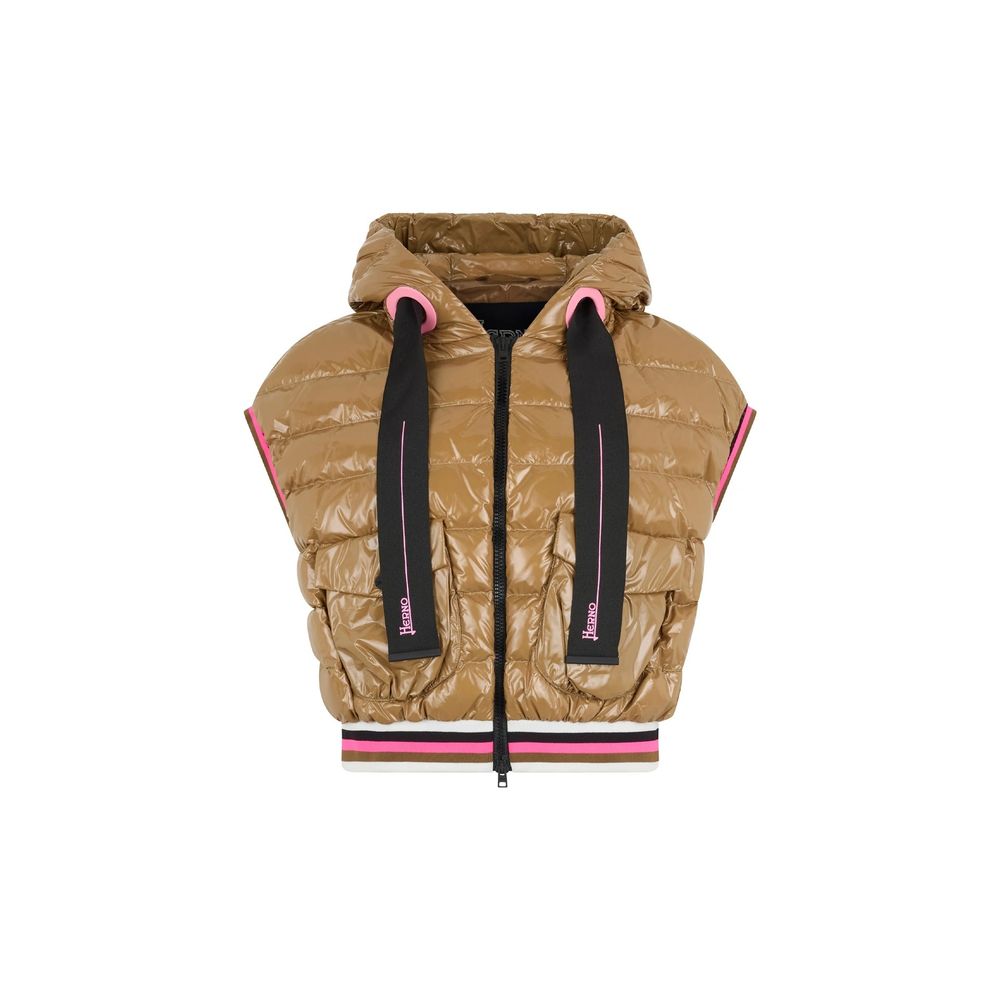 Herno Brown Polyamide Sleveless Jacket