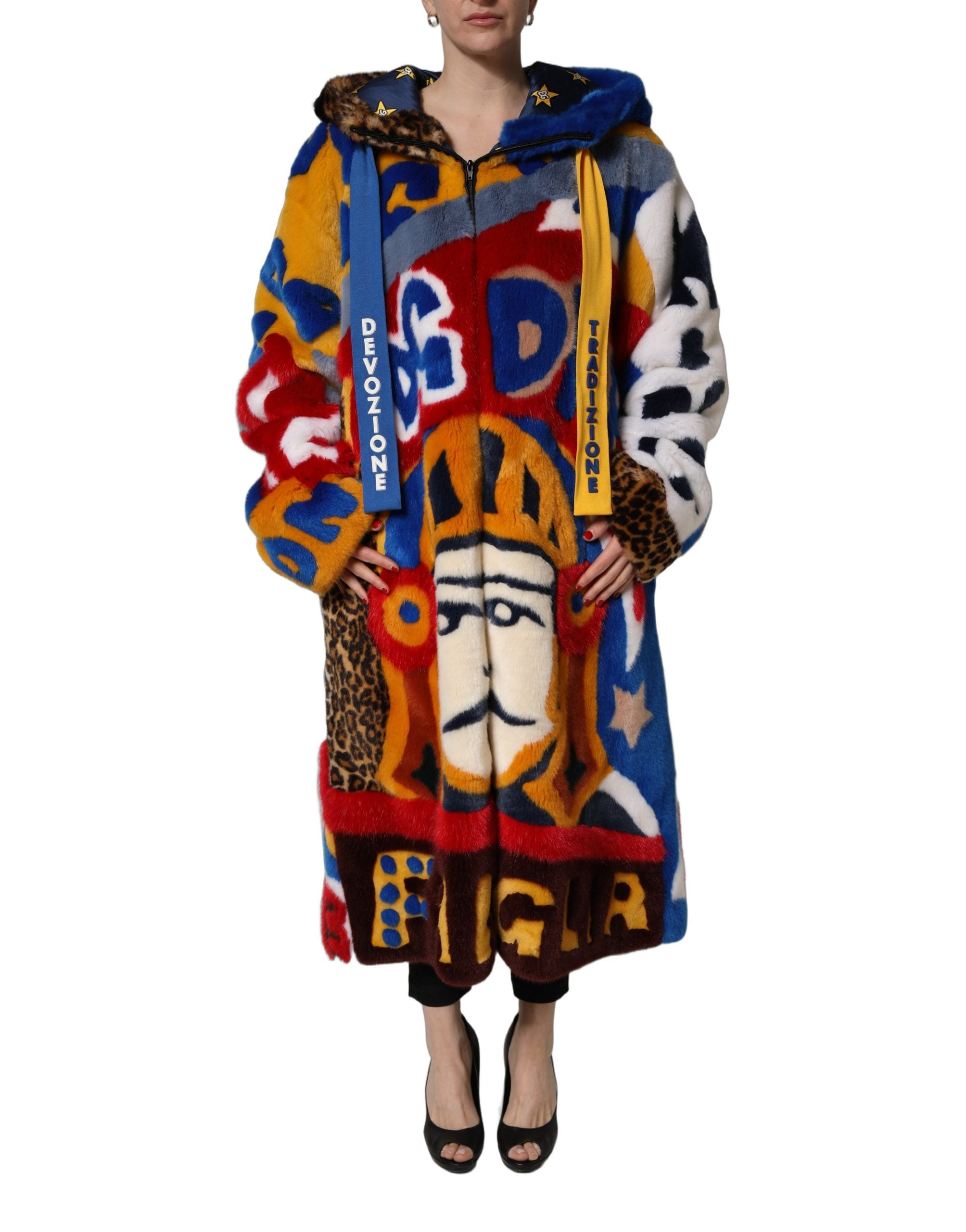 Dolce & Gabbana Multicolor Graffiti Print Zip Hooded Jacket