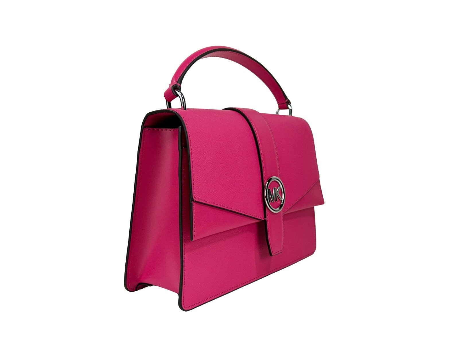 Michael Kors Outlet Greenwich Medium Saffiano Leather Satchel - DragonFruit