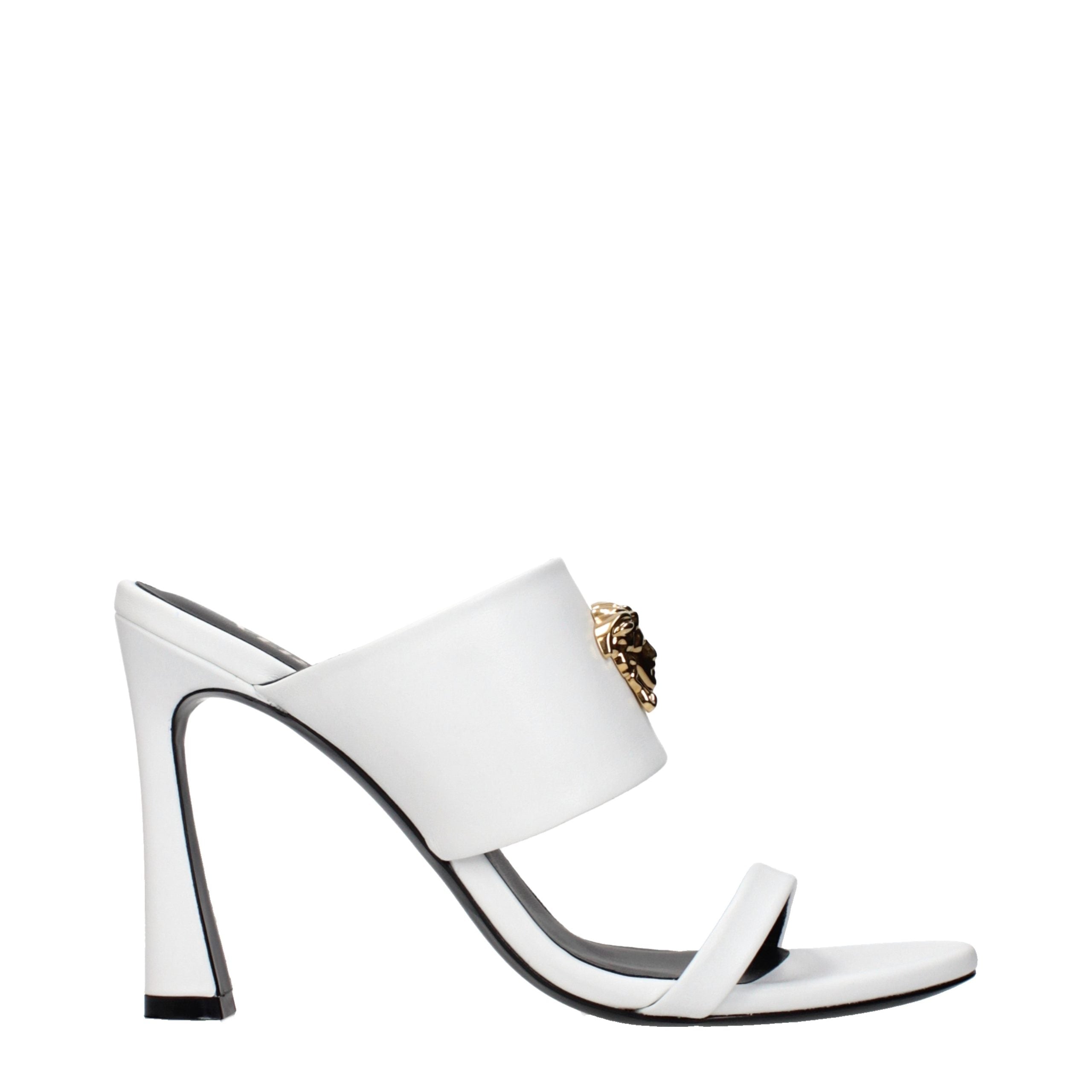Versace Blue Leather Stiletto Heel Sandals