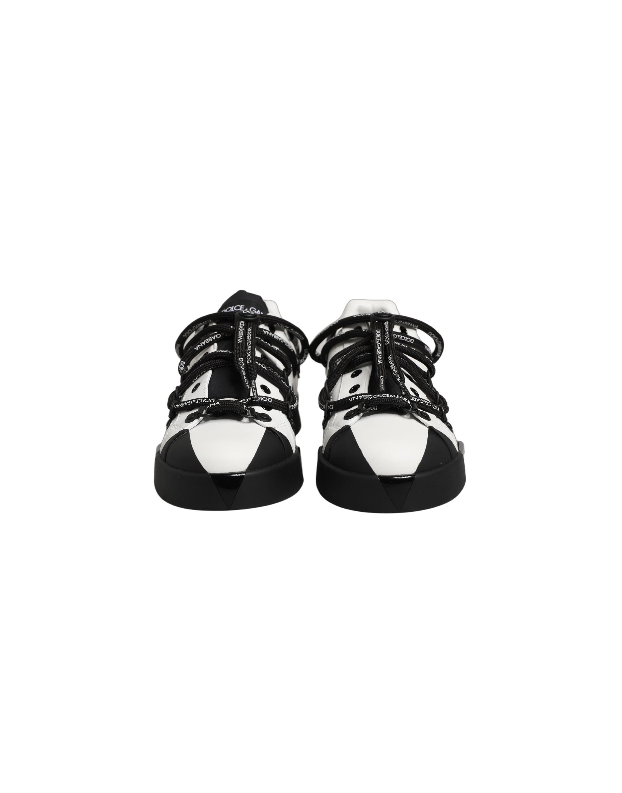 Dolce & Gabbana White Black DG Logo PORTOFINO Sneakers Shoes