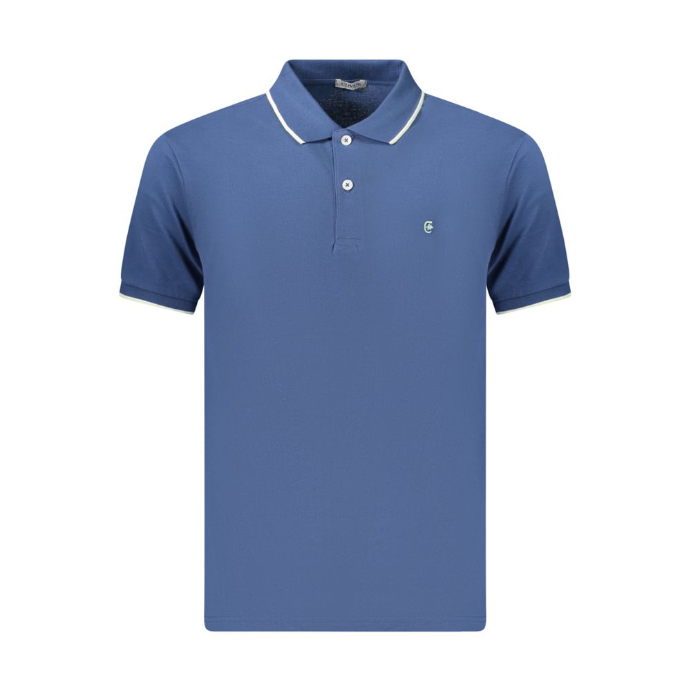 Coveri Moving Blue Cotton Polo Shirt