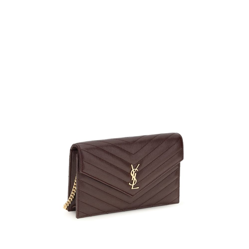 Saint Laurent Bordeaux Calf Leather Bos Taurus Wallet