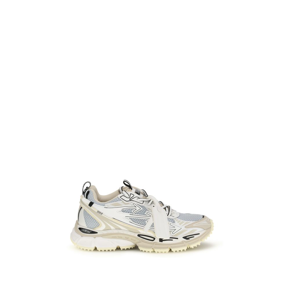 Off-White Multicolor Polyester Athletic Sneakers