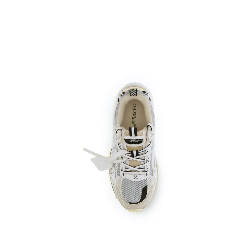 Off-White Multicolor Polyester Athletic Sneakers