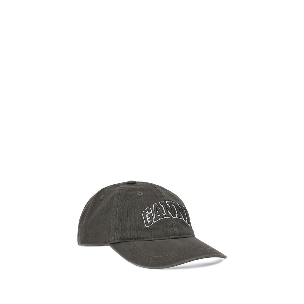 Ganni Green Cotton Cap (Baseball Hat)