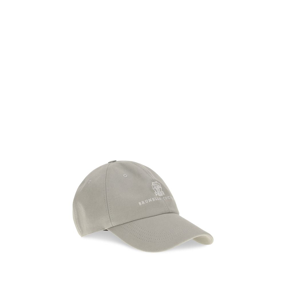 Brunello Cucinelli Gray Cotton Cap (Baseball Hat)